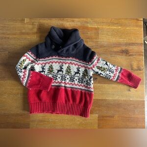 The Children's Place Red and Navy Holiday Sweater